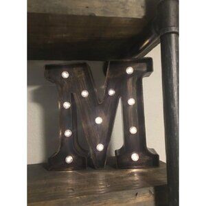 1 pc Golden Black Led Marquee Letter - Industrial, Vintage Style Light Up